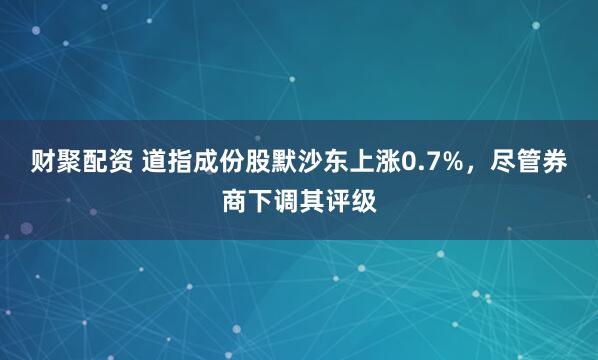 财聚配资 道指成份股默沙东上涨0.7%，尽管券商下调其评级