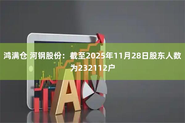 鸿满仓 河钢股份：截至2025年11月28日股东人数为232112户