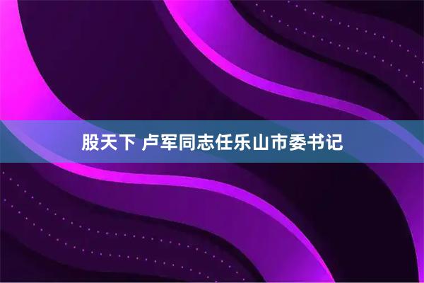 股天下 卢军同志任乐山市委书记