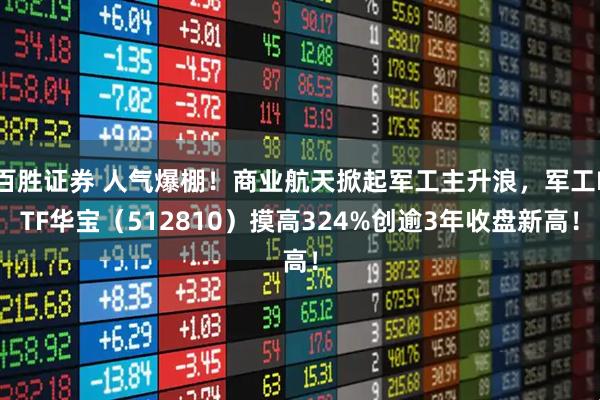 百胜证券 人气爆棚！商业航天掀起军工主升浪，军工ETF华宝（512810）摸高324%创逾3年收盘新高！